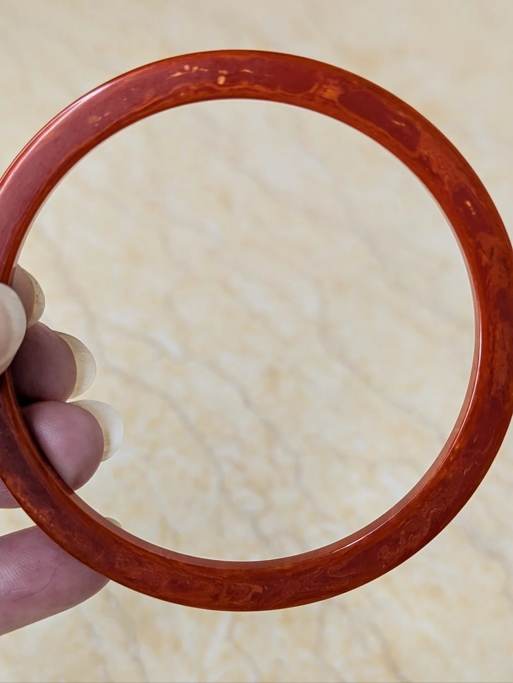 Vintage Bakelite Dark Brown Red Marbled Skinny Bangles Bracelets Set Of 3